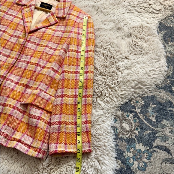 Luciano Barbera Pink Orange Silk Wool Blazer US Medium EU 46 - Picture 11 of 15